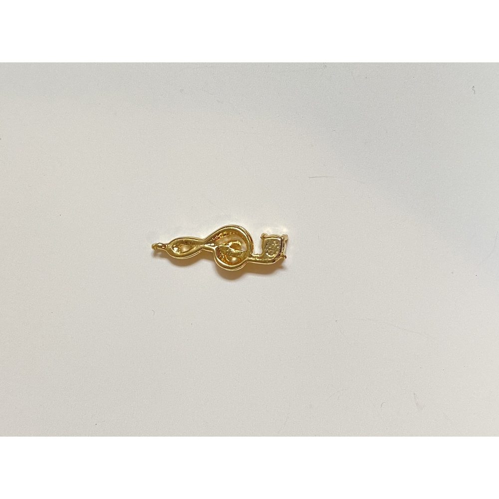 Gold Treble Clef Music Note Charm Pendant - Picture 2 of 5